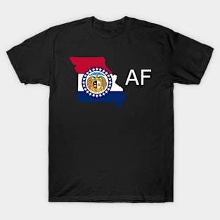 Missouri Flag State Outline AF (white) T-Shirt